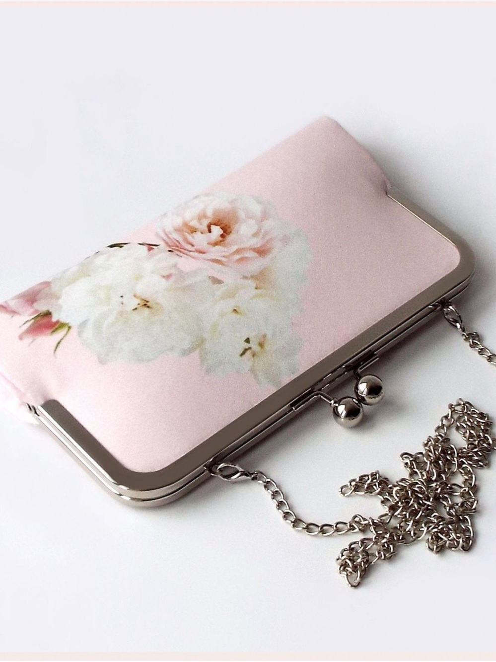 Pink Roses Clutch Crossbody - Picture 2 of 12